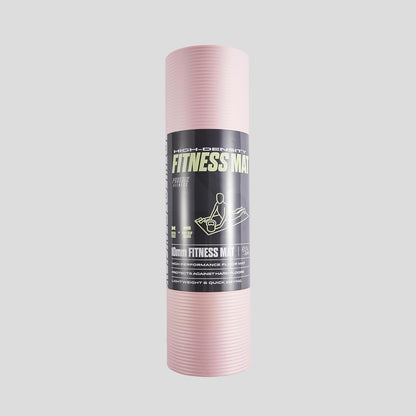 NBR Yoga Mat - 15Mm Extra Thick Exercise Mat with Carry Strap - Non Slip Yoga Mat for HIIT, Exercise & Pilates for Men and Women - Black or Pink