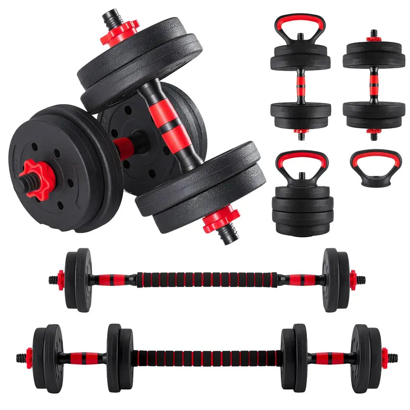 5-In-1 Adjustable Dumbbell Set 20/40/60 Lbs – Multi-Functional Home Gym Equipment for Muscle Building, Squats & Strength Training