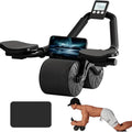 Automatic Rebound Ab Roller with Timer, Knee Mat & Elbow Support – Home Core Workout Equipment for Abs, Obliques & Full Body Strength, for Men & Women